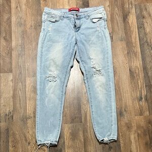 GOGO Light Blue Distressed Women Jeans